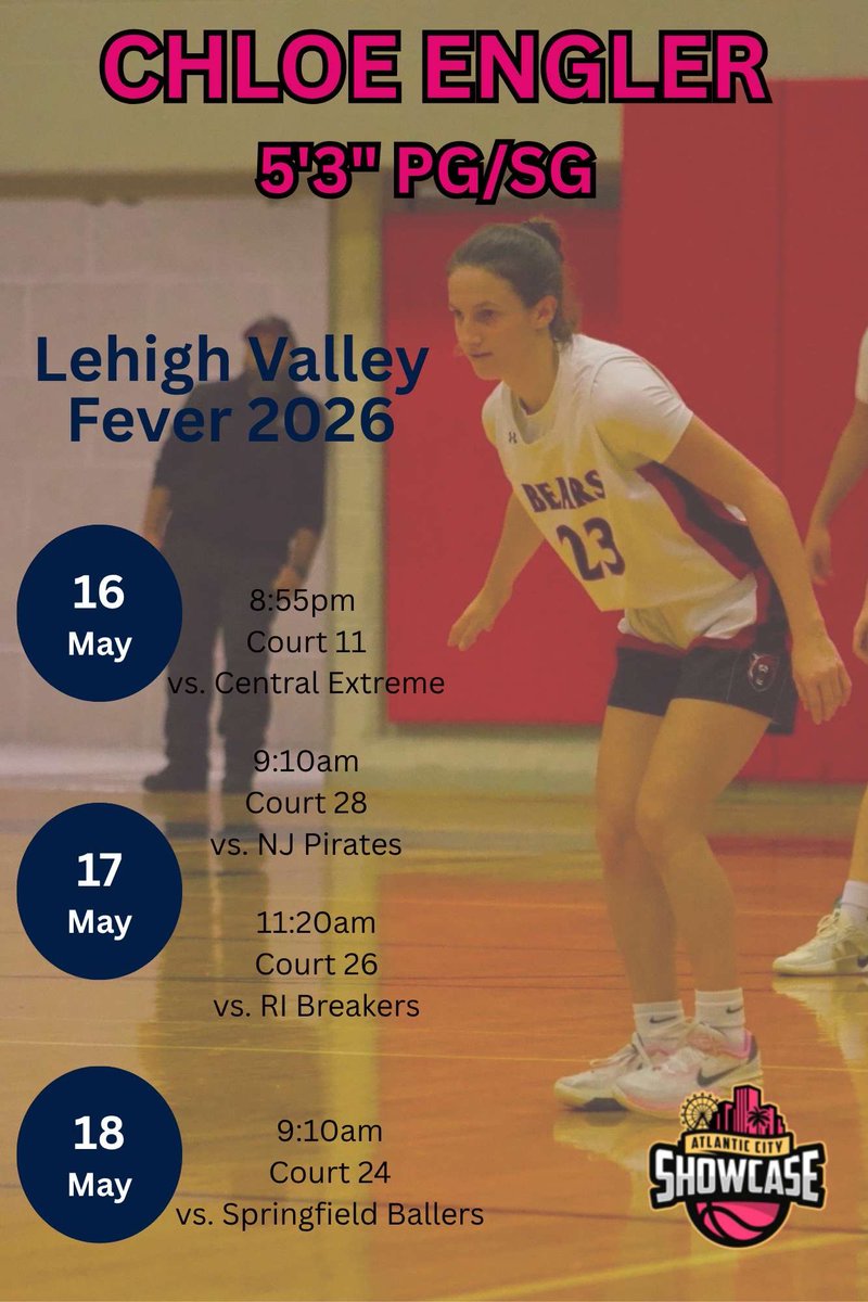 Schedule for this weekend at the Atlantic City showcase!