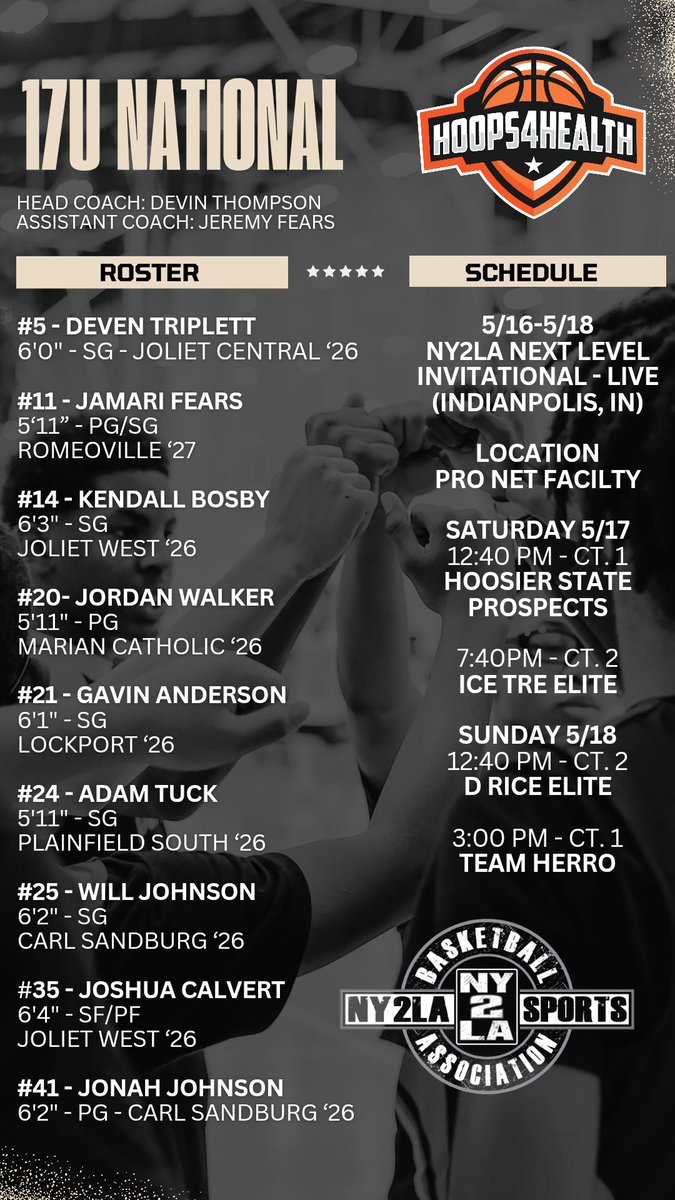 Hoops4Health (@hoops4health33) on Twitter photo 🚨👀 Looking forward to the 1st NCAA Live Period as our National Teams are set for the <a href="/ny2lasports/">NY2LA SPORTS</a> Next Level Invitational! <a href="/_CoachDev/">Devin Thompson</a> <a href="/Keegan_Graebner/">Keegan Graebner</a> <a href="/Jfears5/">Jeremy Fears</a> <a href="/ny2lasports/">NY2LA SPORTS</a> <a href="/fabhoopss/">Fab Hoops</a> <a href="/MovementHoopsBB/">Movement Hoops</a> <a href="/joehoopsreport/">Joe Henricksen</a> <a href="/scottybscout/">Scott Burgess</a> <a href="/coachSPham/">Steve Parham</a> <a href="/ILHoopProspects/">Illinois Hoop Prospects</a> <a href="/chilandprephoop/">Chicagoland PrepHoop</a> 🚨👀 Looking forward to the 1st NCAA Live Period as our National Teams are set for the <a href="/ny2lasports/">NY2LA SPORTS</a> Next Level Invitational! <a href="/_CoachDev/">Devin Thompson</a> <a href="/Keegan_Graebner/">Keegan Graebner</a> <a href="/Jfears5/">Jeremy Fears</a> <a href="/ny2lasports/">NY2LA SPORTS</a> <a href="/fabhoopss/">Fab Hoops</a> <a href="/MovementHoopsBB/">Movement Hoops</a> <a href="/joehoopsreport/">Joe Henricksen</a> <a href="/scottybscout/">Scott Burgess</a> <a href="/coachSPham/">Steve Parham</a> <a href="/ILHoopProspects/">Illinois Hoop Prospects</a> <a href="/chilandprephoop/">Chicagoland PrepHoop</a>