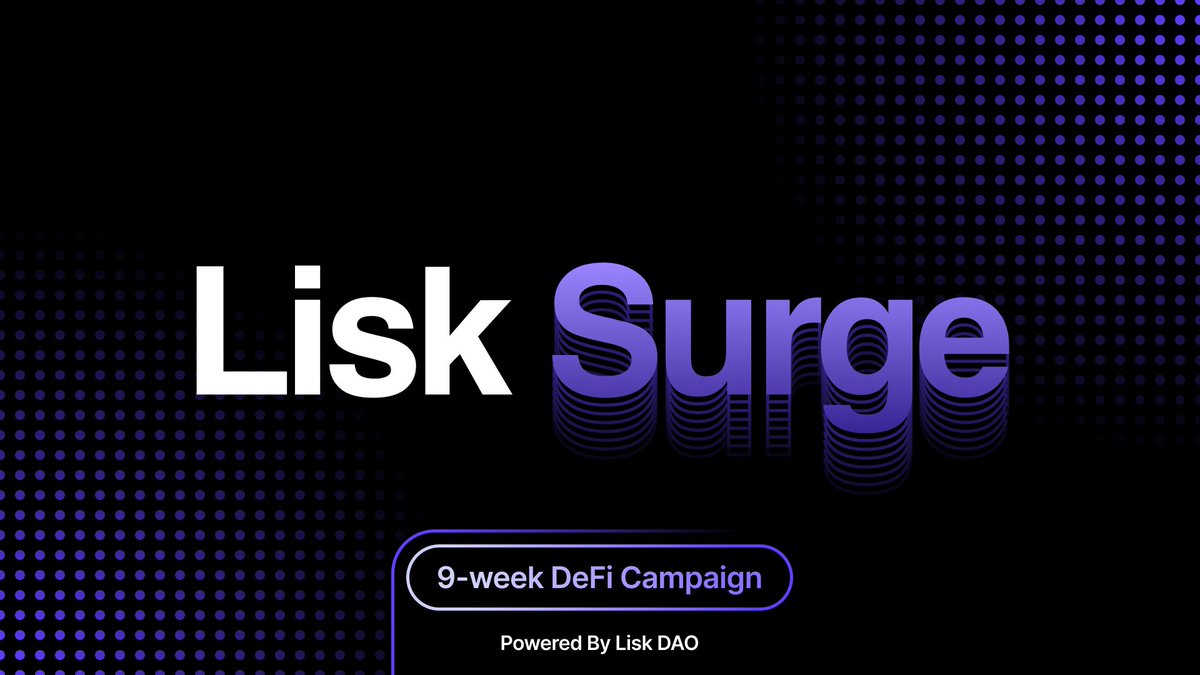The Lisk Surge is ON! 

A 9-week DeFi extravaganza to dive into the Lisk ecosystem, powered by <a href="/JumperExchange/">Jumper - Earn is Live</a>

🌉 Bridge to Lisk with Jumper’s seamless swap-bridge-swap path simple, fast, and optimized.  

What’s up for grabs?
• Split of 1M $LSK rewards distributed to those who