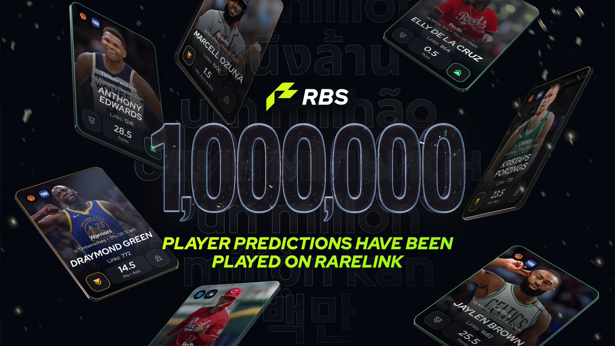 RBS Milestone: 1,000,000 Player Predictions

Over 1 MILLION+ player predictions have been locked on RareLink. Gmobets to all the RareBettors who made it happen. Next stop? 2 MILLION. 

Let’s run it up: rarelink.rarebetsports.io