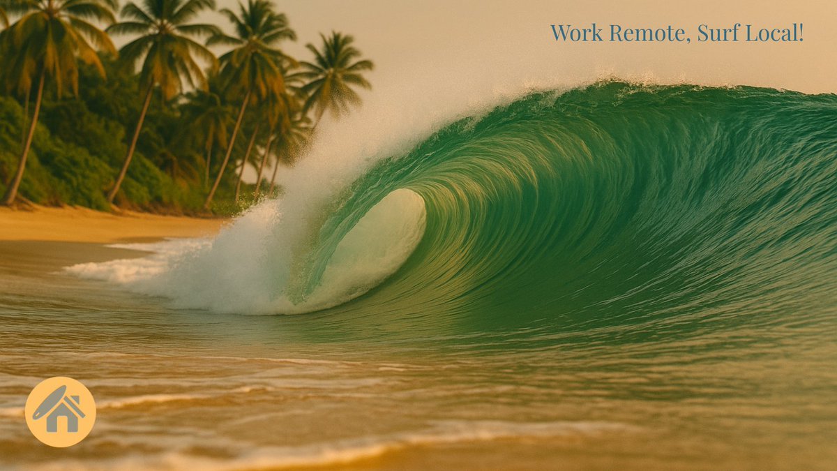 SurfPostingsRE's tweet photo. Your office comes with palm trees.🌴
Your meetings? Between sessions.
 #SurfLife #SurfPostingsRE #WorkFromParadise https://t.co/tbxUA9pxIF