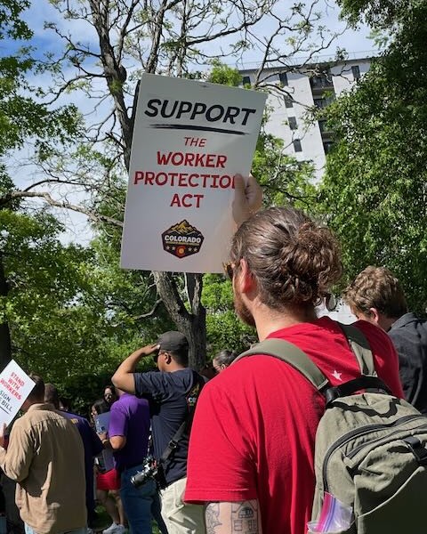 COWINS_union's tweet image. We joined @SEIU105 at yesterday&apos;s workers&apos; block party to celebrate our work as a united front in this year&apos;s leg session. Passing the #WorkerProtectionAct through both chambers was a big step forward for #workersrights in CO. Now, it&apos;s up to @jaredpolis to sign the WPA into law!