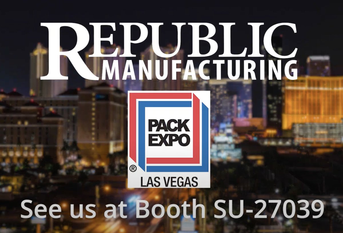 RepublicMFG's tweet photo. Join Republic Manufacturing at Pack Expo in Las Vegas, Sept. 29–Oct. 1.

Visit Booth #SU-27039 to see our blowers, vacuum pumps, and air knife systems in action (and take a spin on our prize wheel!) https://t.co/3yn5SYZmY5