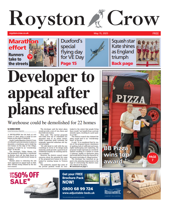 In tomorrow's Crow...🐦‍⬛#TomorrowsPapersToday
🏡Developer to appeal after plans refused
🏃Runners take to the streets for marathon
🍕BB Pizza wins top award
And more! Pick up your copy tomorrow