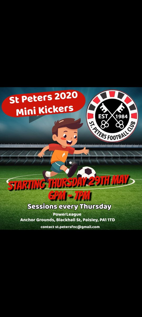 Our 2020 year group is ready to start, come join the fun.
Contact- St.peters.fnc@gmail.com