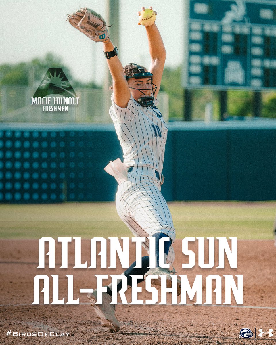 UNF Softball (@ospreysb) on Twitter photo Macie Hunolt dominated in her debut season for ASUN All-Freshman Team distinction!
#BirdsOfClay x <a href="/ASUNSports/">Atlantic Sun Conference</a> Macie Hunolt dominated in her debut season for ASUN All-Freshman Team distinction!
#BirdsOfClay x <a href="/ASUNSports/">Atlantic Sun Conference</a>