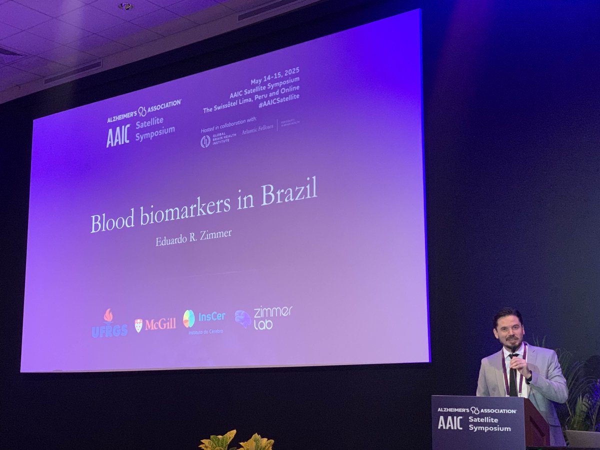 Zimmer Lab (@zimmerneurolab) on Twitter photo Dr. <a href="/erzimmer/">Eduardo Zimmer 🦋</a> in action at the #AAICSatellite in 🇵🇪, presenting the current landscape of 🩸biomarkers in 🇧🇷. His talk highlighted recent advances and outlined promising future perspectives to boost Brazil’s response to dementia - from research to public health <a href="/alzassociation/">Alzheimer's Association</a> Dr. <a href="/erzimmer/">Eduardo Zimmer 🦋</a> in action at the #AAICSatellite in 🇵🇪, presenting the current landscape of 🩸biomarkers in 🇧🇷. His talk highlighted recent advances and outlined promising future perspectives to boost Brazil’s response to dementia - from research to public health <a href="/alzassociation/">Alzheimer's Association</a>