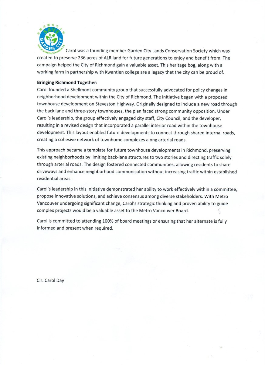 May 12th at council meeting I tried for the Metro Vancouver Board as a directorship  Ihttps://www.youtube.com/live/nD1VMV3uKWQ
#Richmond deserves to have voices at Metro that will speak for the community and will work to reduce the costs to the tax payers. FYI: I lost the vote.