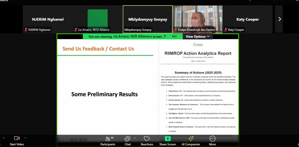 Reconciliation and Development Association, RADA (@recdefcameroon) on Twitter photo Yesterday, RADA's CEO <a href="/ferdinantmbiy/">Ferdinant M. Sonyuy</a> shared CMR's experience of industry monitoring during the <a href="/ncdalliance/">NCD Alliance</a> Prevention PLAN call on Industry Interference.He presented the platform used for this purpose & said "It is not just to collect the reactions but to respond to the actions" Yesterday, RADA's CEO <a href="/ferdinantmbiy/">Ferdinant M. Sonyuy</a> shared CMR's experience of industry monitoring during the <a href="/ncdalliance/">NCD Alliance</a> Prevention PLAN call on Industry Interference.He presented the platform used for this purpose & said "It is not just to collect the reactions but to respond to the actions"