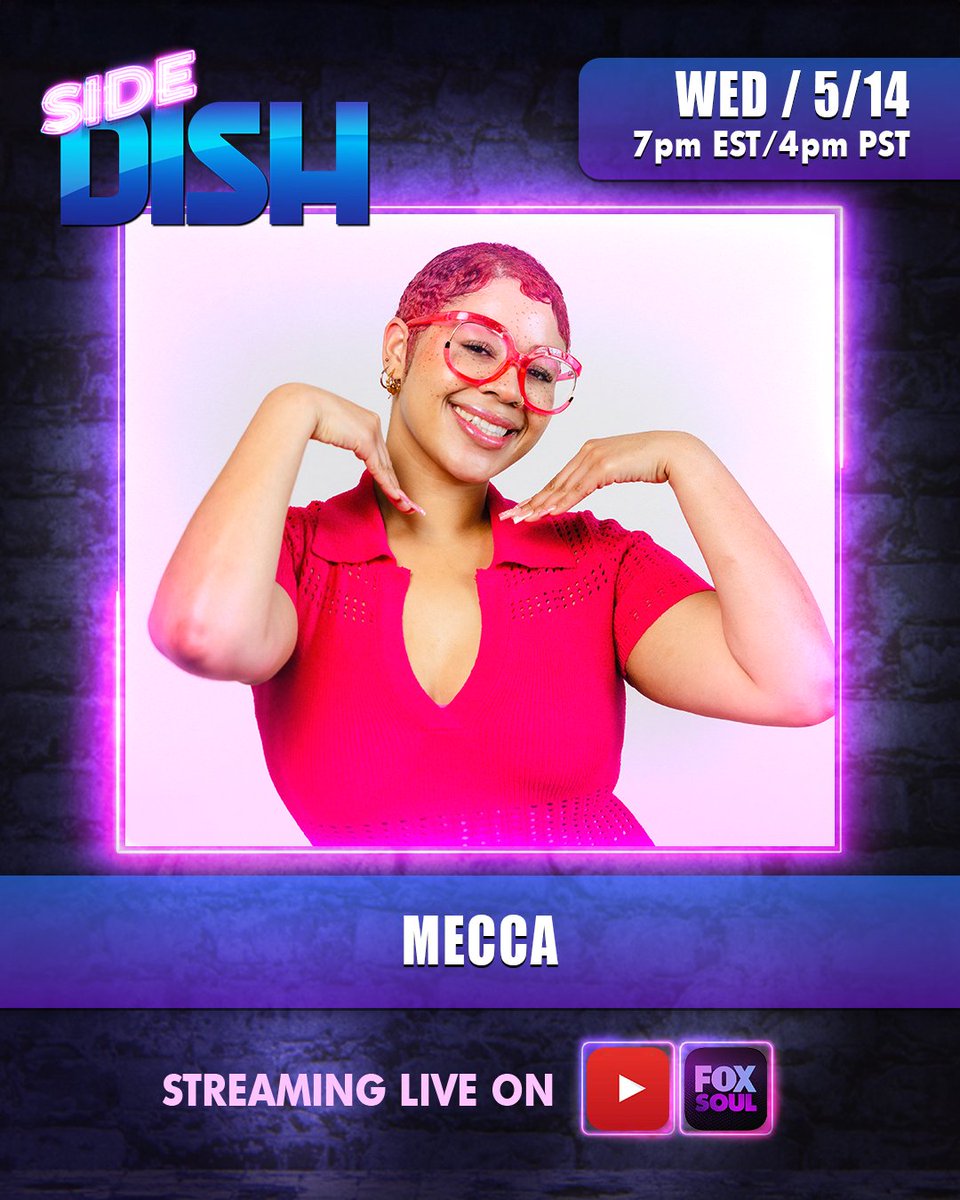 🚨SIDE DISH TONIGHT!🚨⁠
⁠
Digital creator, 'Unhinged &amp; Immoral Podcast' host, &amp; self-proclaimed "professional yapper," Mecca, is BACK to guest-host on #SideDish!⁠
⁠
Catch us LIVE TONIGHT at 7pm ET / 4pm PT on <a href="/foxsoultv/">FOX SOUL</a>! ⁠

👉🏼 foxsoul.tv
⁠
<a href="/iH8Meccavellii/">MECCA</a>