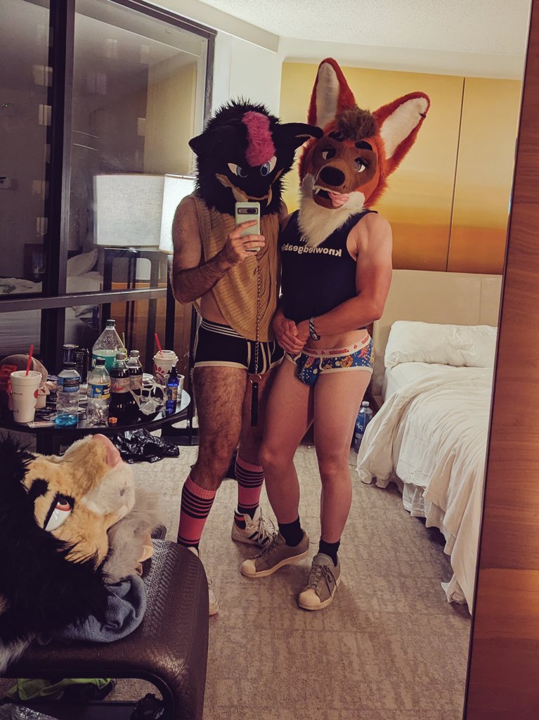 freaky mf dog 🔜 LVFC (@backshotsdog) on Twitter photo Posing with <a href="/HandlebarsAD/">Handlebars</a> wearing <a href="/GuaraLeggyAD/">Turbofruiter 2 🔜 FWA</a> before we headed down to lobby 🐶🦌
feat. <a href="/SuperSoakShiro/">Shiro 🦁 ➡️ FWA</a> cameo Posing with <a href="/HandlebarsAD/">Handlebars</a> wearing <a href="/GuaraLeggyAD/">Turbofruiter 2 🔜 FWA</a> before we headed down to lobby 🐶🦌
feat. <a href="/SuperSoakShiro/">Shiro 🦁 ➡️ FWA</a> cameo