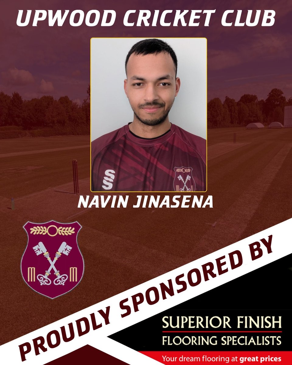 Player Sponsorship Announcement 📣 

We are delighted to welcome Superior Finish Flooring to our list of sponsors for the 2025 season.

Superior Finish Flooring are the player sponsor of our new signing Navin Jinasena

superiorfinishflooring.co.uk