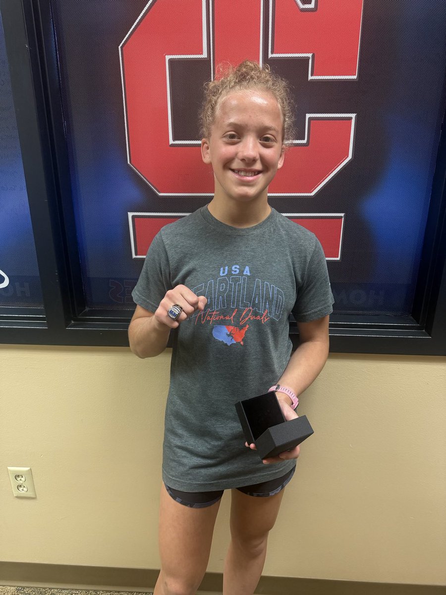 A BIG day here at The CREEK! Ella Neibert gets her State Champion Wrestling ring! Congrats and here is to three more! 🔴⚪️🔵