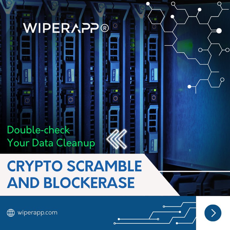 Double‑check your data cleanup: first swap the key (Crypto Scramble), then zap every block (BlockErase). 

WIPERAPP makes it super easy to be 100% sure your files are gone for good. ✔️ 

Find out more 🔗 wiperapp.com 🔒