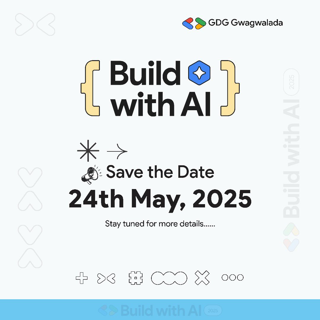 GDGGwags's tweet image. Join us for Build with AI. A community event to explore Google’s latest AI tools.
Whether you're new or experienced developer, this event is designed to enhance your skills.
Register now: gdg.community.dev/e/myv5pe/
#BuildWithAI
#BuildWithAIGwagwalada