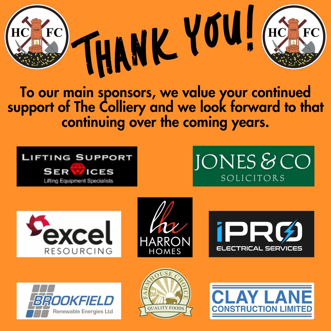 This evening, we say thank you to all our main sponsors. Your continued support of The Colliery is very much appreciated, and we look forward to that continuing over the coming years.