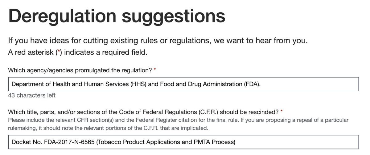 GrimmGreen's tweet photo. A lot of people are promoting the new government "Deregulation" website with no instruction on how to use it.
The whole site is deliberately intimidating, but ChatGPT can help us shine a light on the PMTA pathway🧵
https://t.co/VoirAkor5i https://t.co/PezJjsw2dK