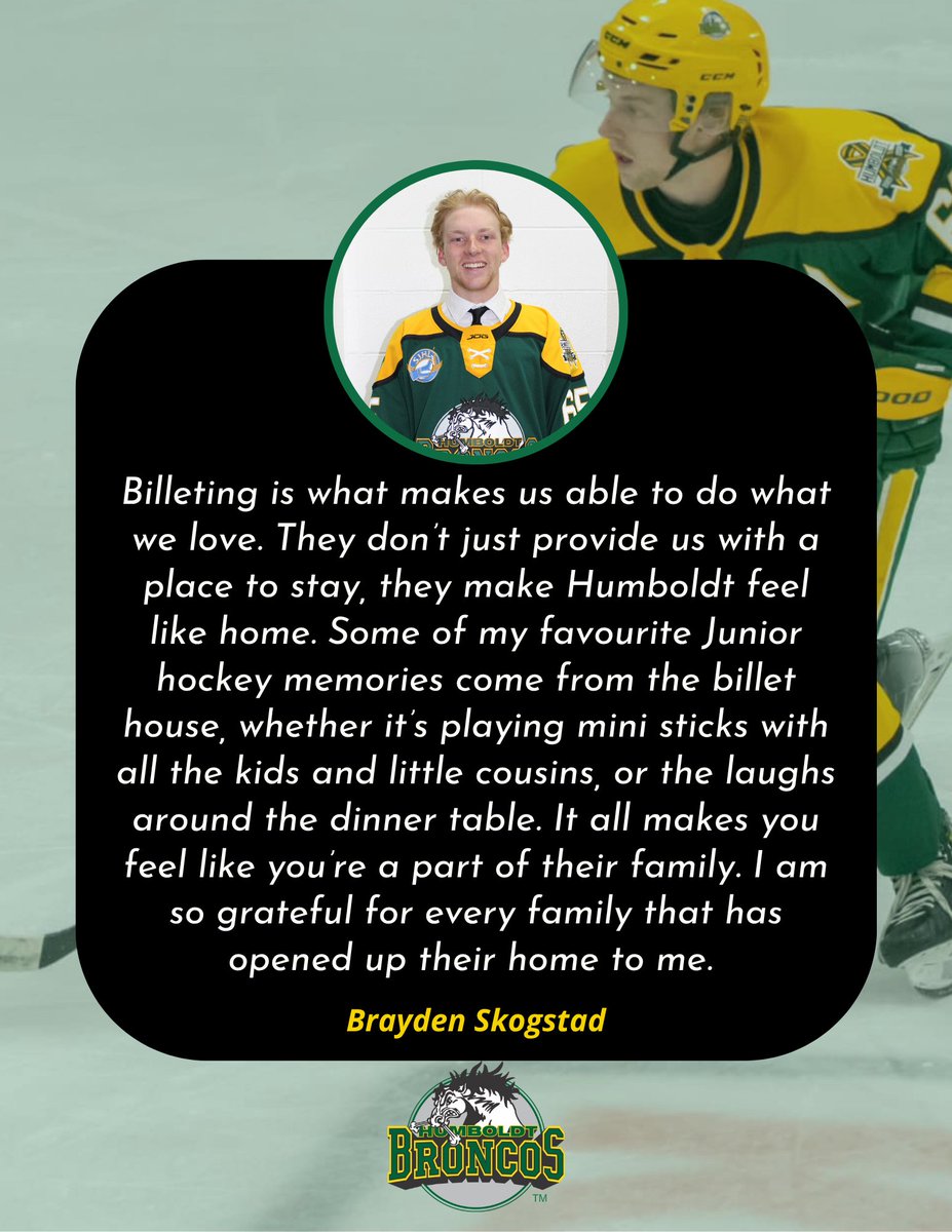Life at Home with a Bronco – Stories from the Players

"They don’t just provide us with a place to stay — they make Humboldt feel like home."

For Brayden, some of his best Junior Hockey memories weren’t made at the rink, but around the dinner table or in the basement playing