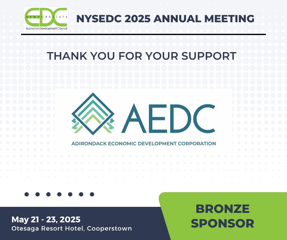 NYSEDC (@nysedc) on Twitter photo Join us in thanking Adirondack Economic Development Corporation (AEDC), sponsor of our sold-out 2025 Annual Meeting! Learn more about the event at the beautiful <a href="/OtesagaHotel/">Otesaga Resort Hotel</a>: nysedc.org/2025_nysedc_an… Join us in thanking Adirondack Economic Development Corporation (AEDC), sponsor of our sold-out 2025 Annual Meeting! Learn more about the event at the beautiful <a href="/OtesagaHotel/">Otesaga Resort Hotel</a>: nysedc.org/2025_nysedc_an…