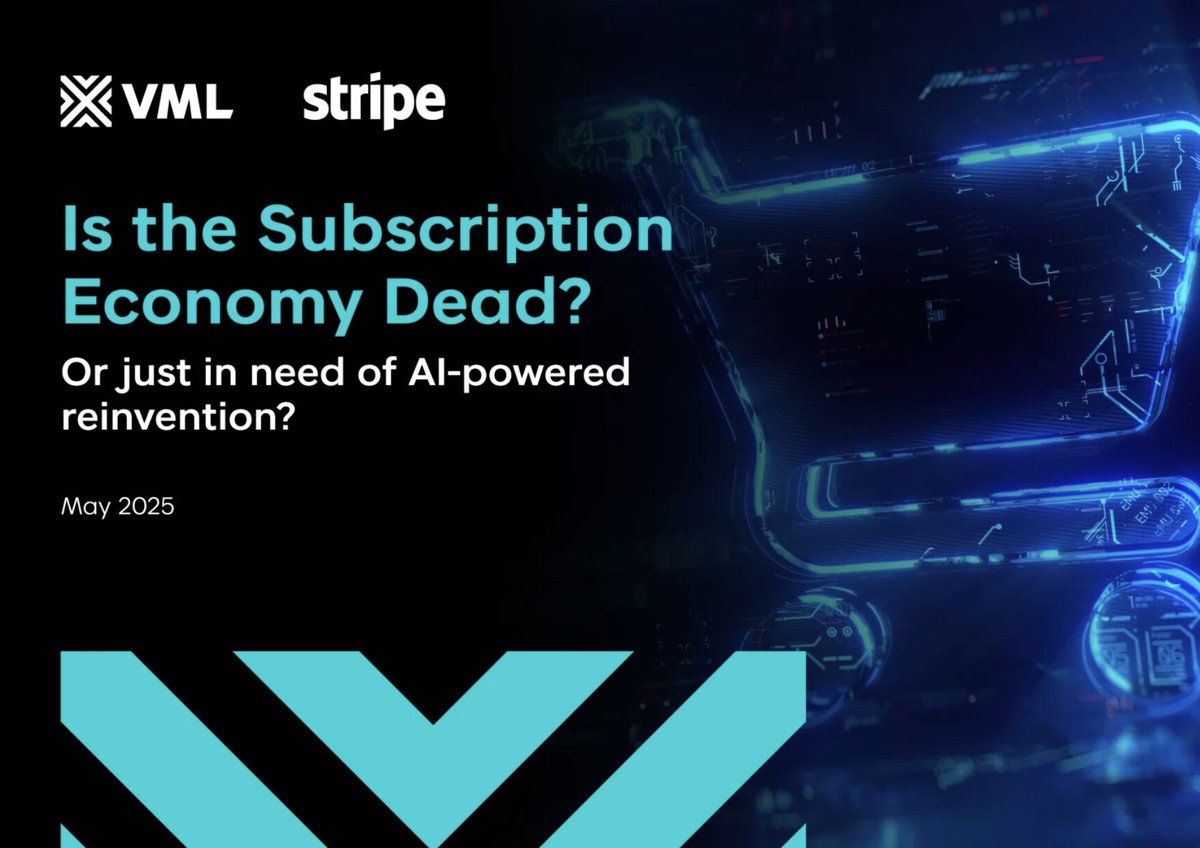 vml_global's tweet image. Is the Subscription Economy dead, or just in need of AI-powered reinvention?

Our new report, in partnership with @Stripe, dives deep into the state of subscriptions in 2025 and what&apos;s next.
 
Future-proof your business: vml.com/insight/is-the…

#Stripe #VMLEnterpriseSolutions