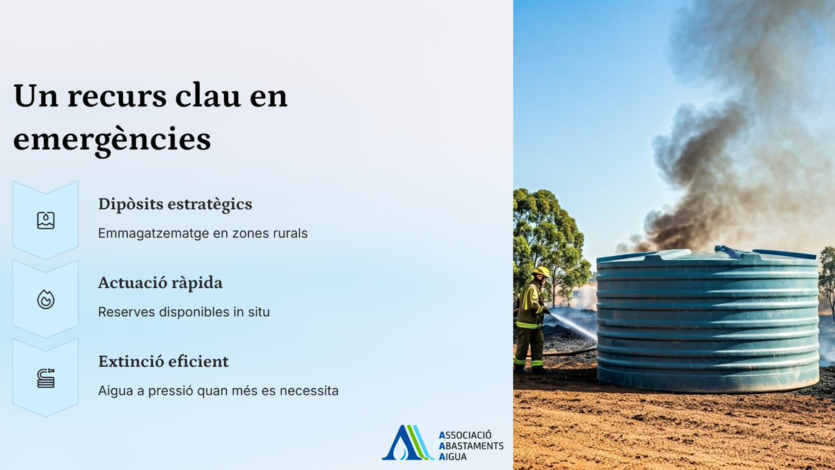 Un recurs clau en emergències! 🚨💧

L’aigua de pluja pot marcar la diferència amb:
🛢️ Dipòsits estratègics
⚡ Actuació ràpida
🔥 Extinció eficient d’incendis

Preparar-se és protegir-nos!

#AiguaDePluja #Emergències #GestióHídrica #PrevencióIncendis #AAA