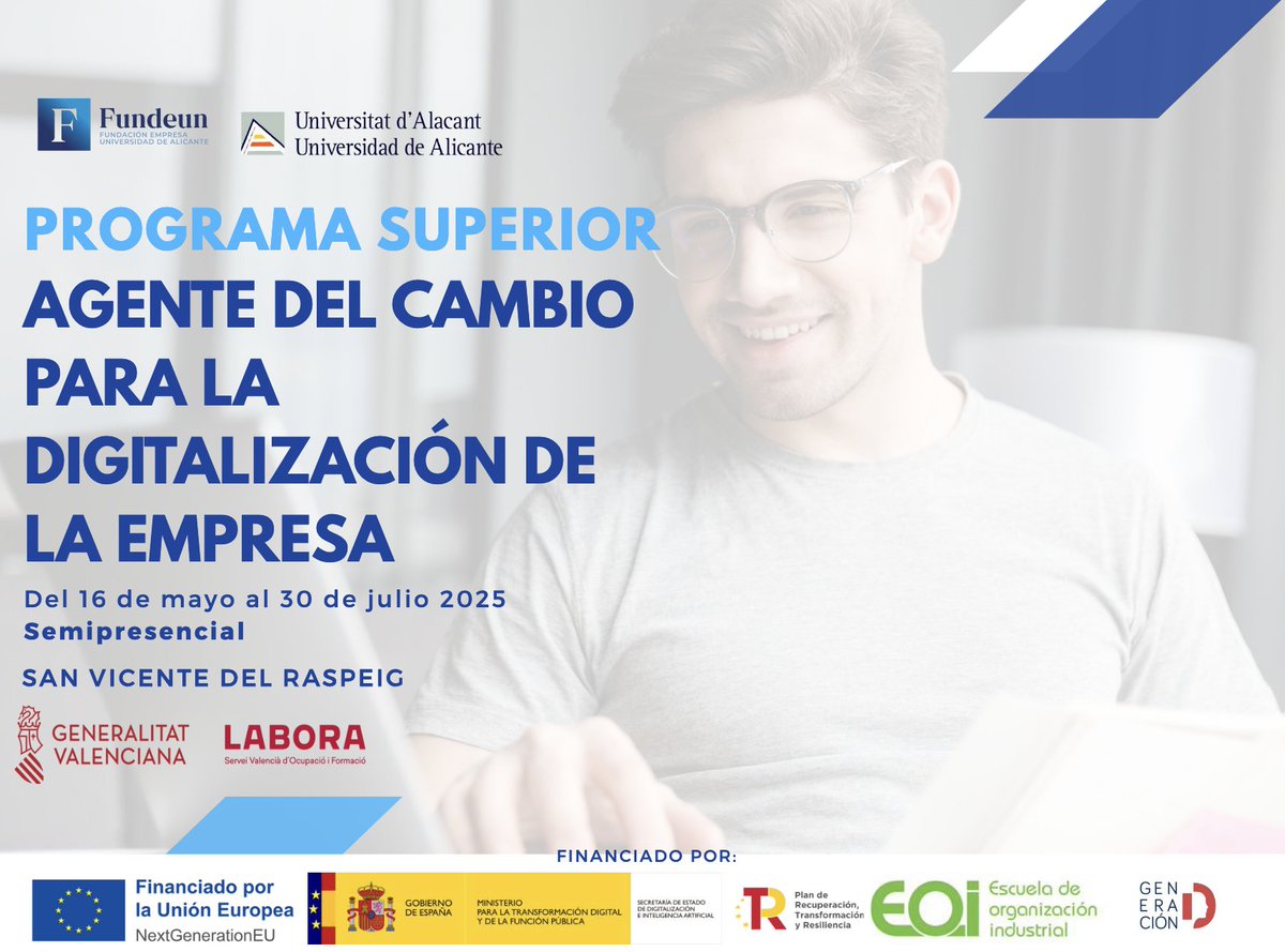¿Y si el cambio que buscas está a un clic?

Marca un antes y un después en tu empleabilidad con nuestro Programa AGD:

👉 Formación híbrida
👉 Prácticas
👉 Mentores
👉 Casos reales
👉 GRATUITO

Información y matrícula aquí 👉 fundeun.es/curso/programa…