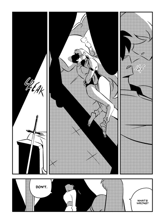 ⚔️ On the day of her coronation, the Princess unleashes a forbidden secret that ruins everything... 

My newest graphic novel, THE PRINCE IN THE BASEMENT, is here! 

🖤🔞 dark fairytale romance
🖤F+M➡️M+M romance
🖤queer+NB cast
🖤424 pages (!!)
🖤print &amp; digital options 