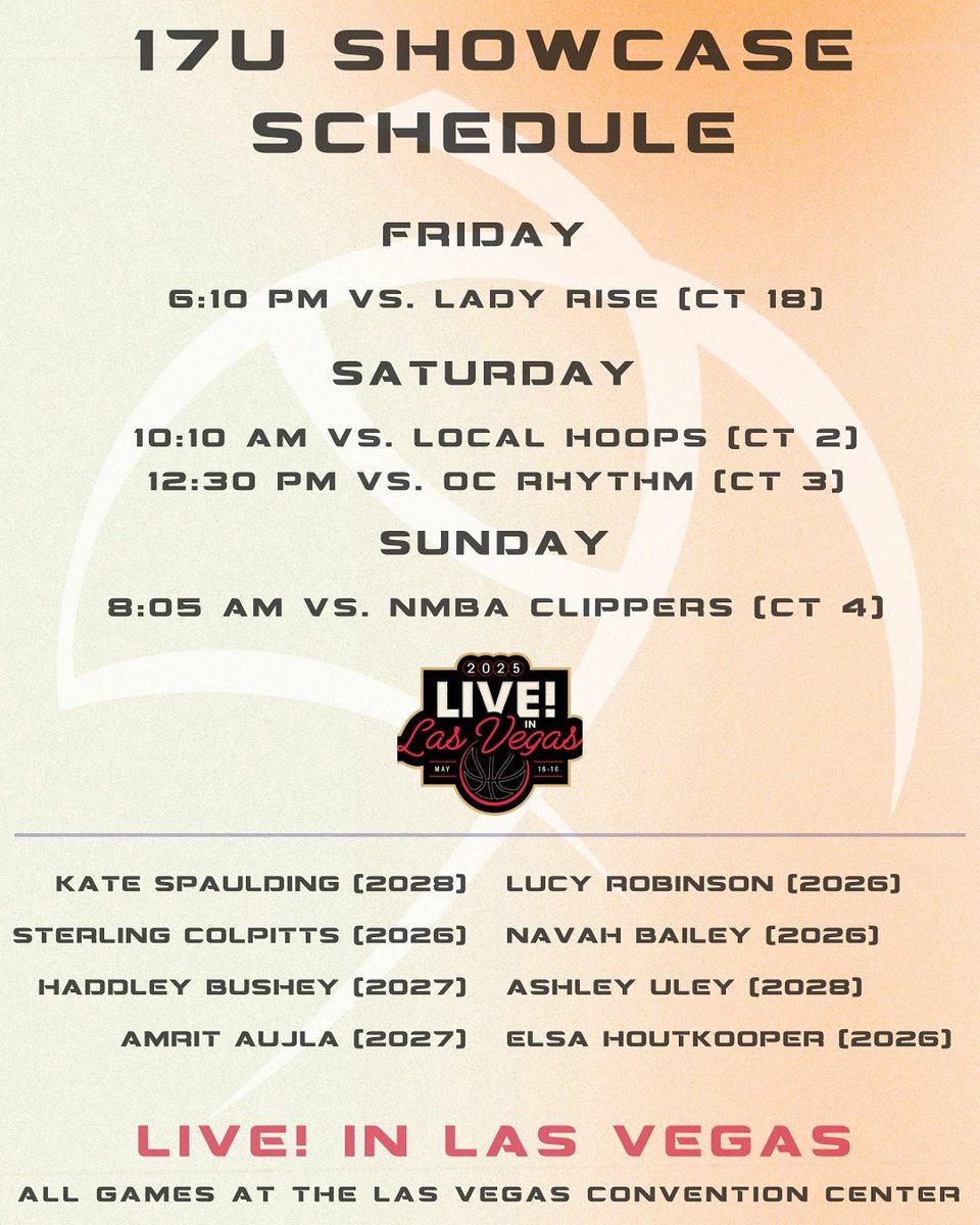 Our 17u Showcase team is ready for Las Vegas!! This group is lead by 2028 PG Kate Spaulding. These girls compete and defend! #NCAA #LivePeriod