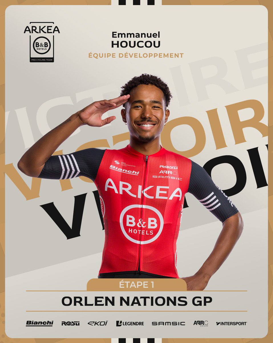🫡 Victoire d’Emmanuel Houcou

Sous les couleurs de l’Équipe de France, Emmanuel Houcou a remporté au sprint, la première étape de l’Orlen Nations Grand Prix, manche de la Coupe des Nations U23.🥇 

#ORLEN