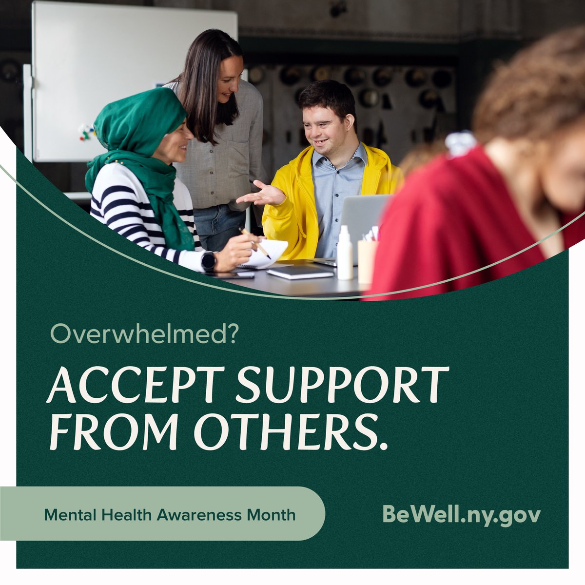 NYSCivilService's tweet image. Accepting help is a sign of strength—not weakness. We’re not meant to carry everything alone.

Whether it’s talking to a friend, calling a support line, or simply saying “I need help”—it matters. Allow yourself to be supported.

#YouAreNotAlone #AcceptSupport #BeWell
