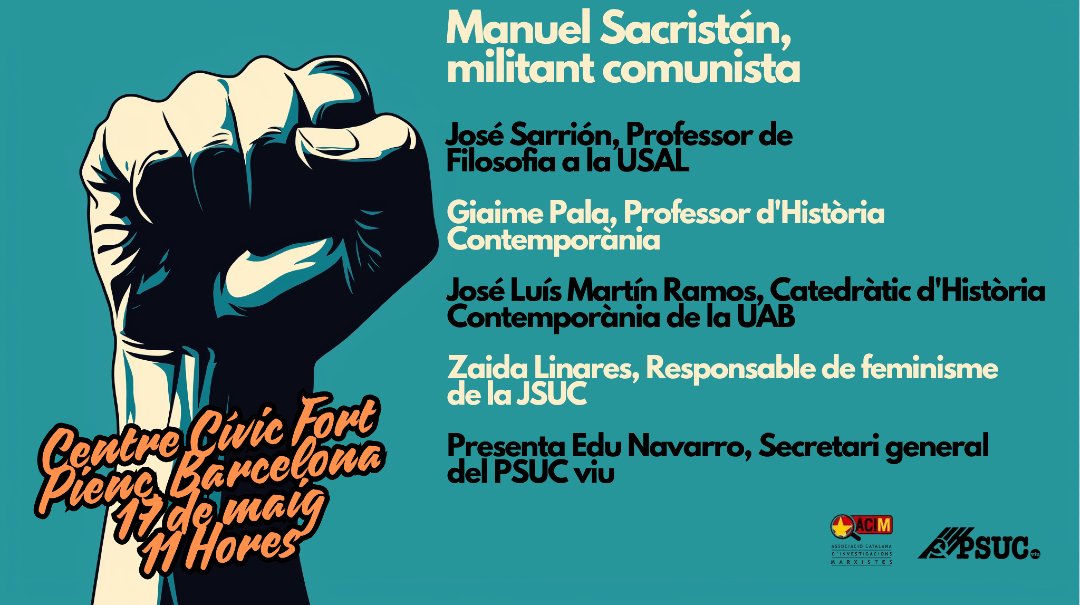 PSUC_Viu's tweet image. 🎂 Manuel Sacristán: 100 anys del seu naixement. Un pensador i militant comunista que va marcar una generació i segueix sent referent. El PSUC-viu el recorda i reivindica.
📝 Llegeix el text complet aquí 👉 noutreball.psuc.org/manuel-sacrist…