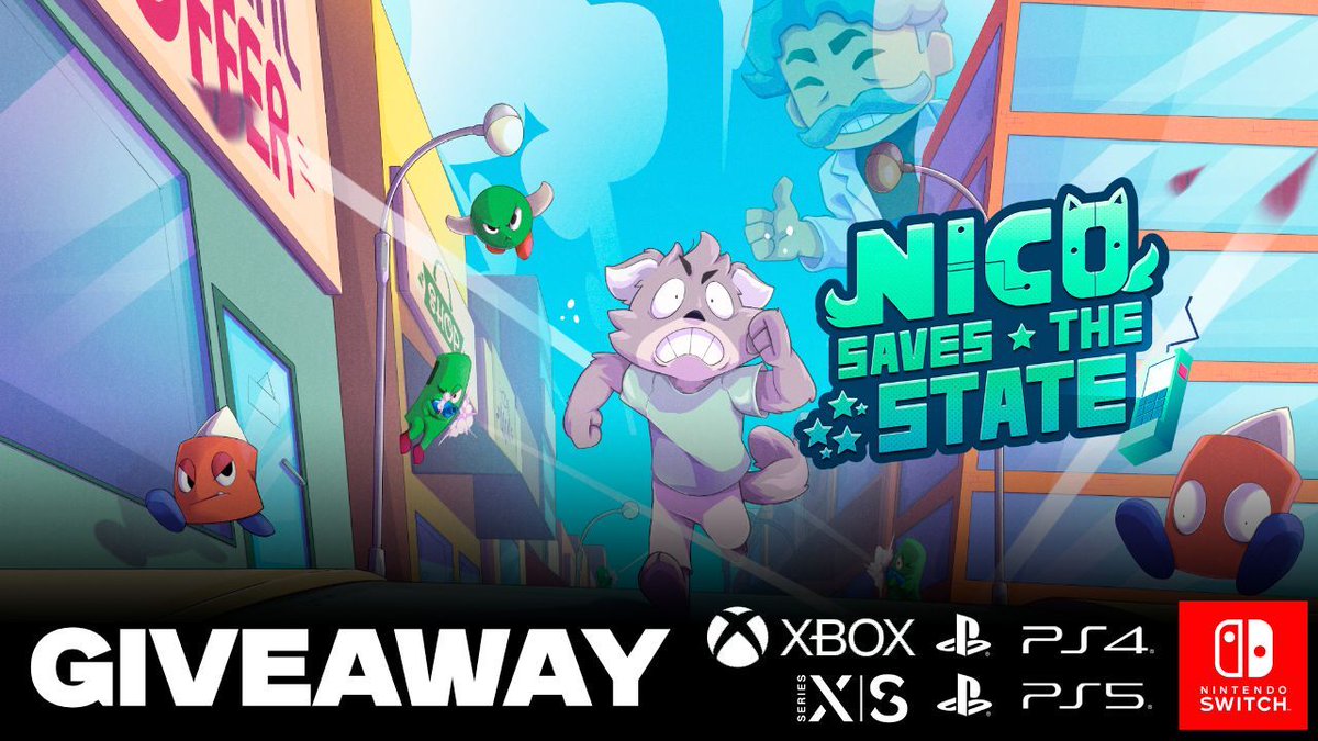 Let's celebrate the release of Nico Saves The State on #PS4/#PS5, #Switch, and #Xbox with a giveaway!

✨ To participate ✨
- Repost and Like this post
- Follow us
- Comment something!

⭐ Winners will be announced this Friday: ratalaika.games/u/lKdjc
