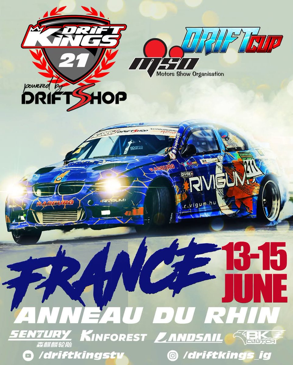 Alright, listen up! 🗣️🇩🇪 Germany was WILD. Now? We're taking the chaos to FRANCE! 🇫🇷

Drift Kings Round 2 is hitting Circuit de l'Anneau du Rhin, June 13-15. We're teaming up with DRIFT CUP MSO for a SICK 3-day drift fest. 🤘