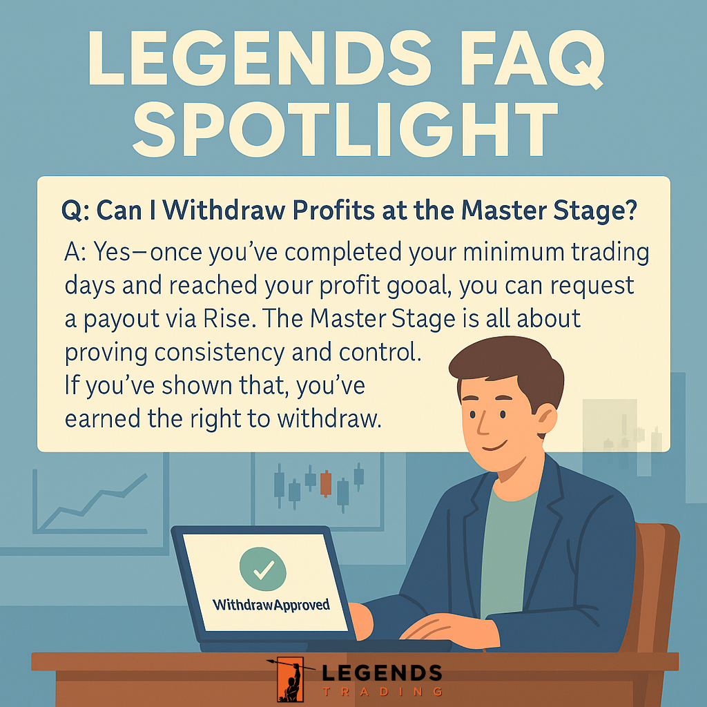 Once you complete your minimum trading days and hit your profit target, you can withdraw profits through Rise. The Master Stage rewards consistency and control — prove it, and you get paid.

#LegendsTrading #PropFirmPayouts #MasterStage #GetFunded #FuturesTrading #Legends