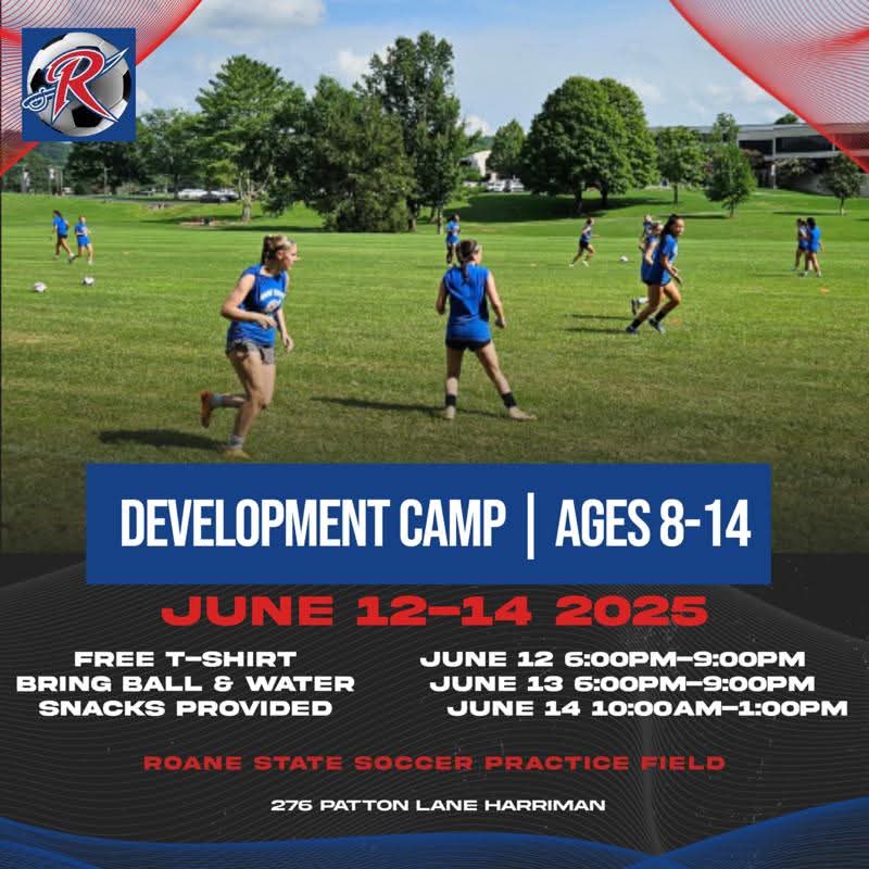 Roane State Community College Lady Raiders Soccer (@rsccladysoccer) on Twitter photo Soccer Camp Update:
Our 1st annual RSCC boys and girls development camp for ages 8-14 years is almost full and we have availablity for just 5 more spots. The cutoff date to register is May 18 to give time to order their free camp shirts. <a href="/RoaneSportsTN/">RoaneSports</a>
forms.gle/M3hRn6T8tooobX… Soccer Camp Update:
Our 1st annual RSCC boys and girls development camp for ages 8-14 years is almost full and we have availablity for just 5 more spots. The cutoff date to register is May 18 to give time to order their free camp shirts. <a href="/RoaneSportsTN/">RoaneSports</a>
forms.gle/M3hRn6T8tooobX…