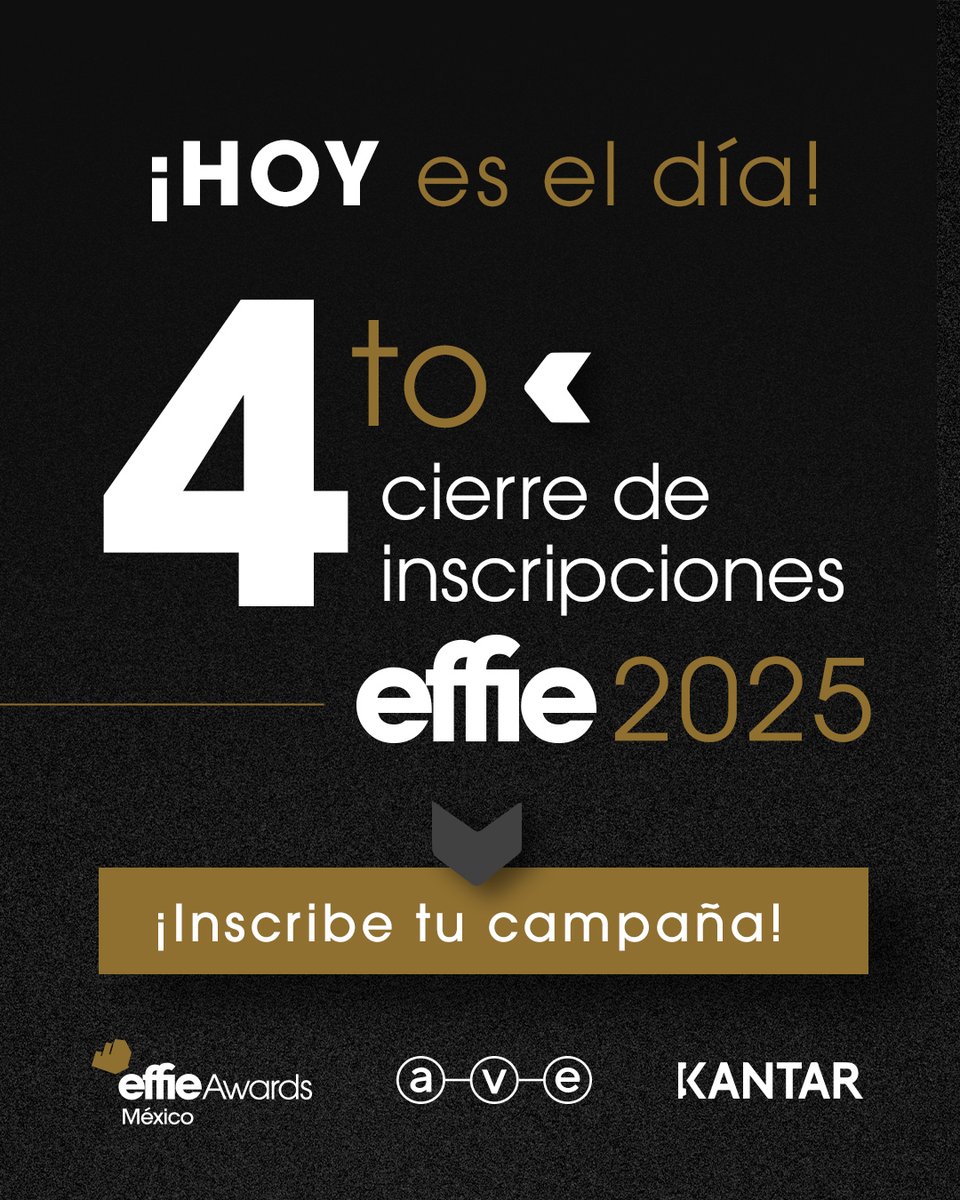 🚨 El último llamado es ahora.
Inscribe tu campaña y compite con los mejores.
⚡️Inscríbete aquí: effie.com.mx/inscribe-tu-ca…