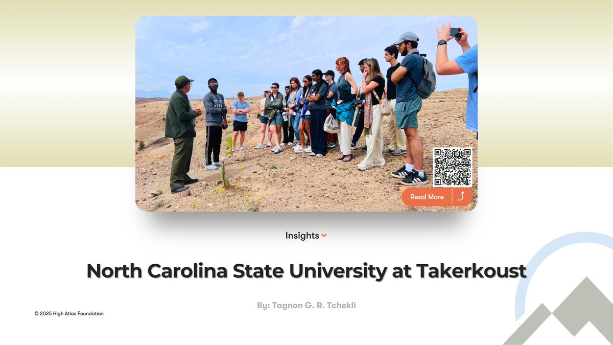 High Atlas Foundation (@atlashigh) on Twitter photo 🌵 🎓 North Carolina State University at Takerkoust
📝 by Tagnon G. R. Tchekli
🔗 Read the full article: highatlasfoundation.org/en/insights/no…
#Insights #NCSU #UM6P #HAF #Morocco #Cactus #Argan #OliveTrees #FieldVisit #LearningOutside #SustainableAgriculture
<a href="/NCState/">NC State University</a> <a href="/UM6P_officiel/">UM6P - University Mohammed VI Polytechnic</a> 🌵 🎓 North Carolina State University at Takerkoust
📝 by Tagnon G. R. Tchekli
🔗 Read the full article: highatlasfoundation.org/en/insights/no…
#Insights #NCSU #UM6P #HAF #Morocco #Cactus #Argan #OliveTrees #FieldVisit #LearningOutside #SustainableAgriculture
<a href="/NCState/">NC State University</a> <a href="/UM6P_officiel/">UM6P - University Mohammed VI Polytechnic</a>