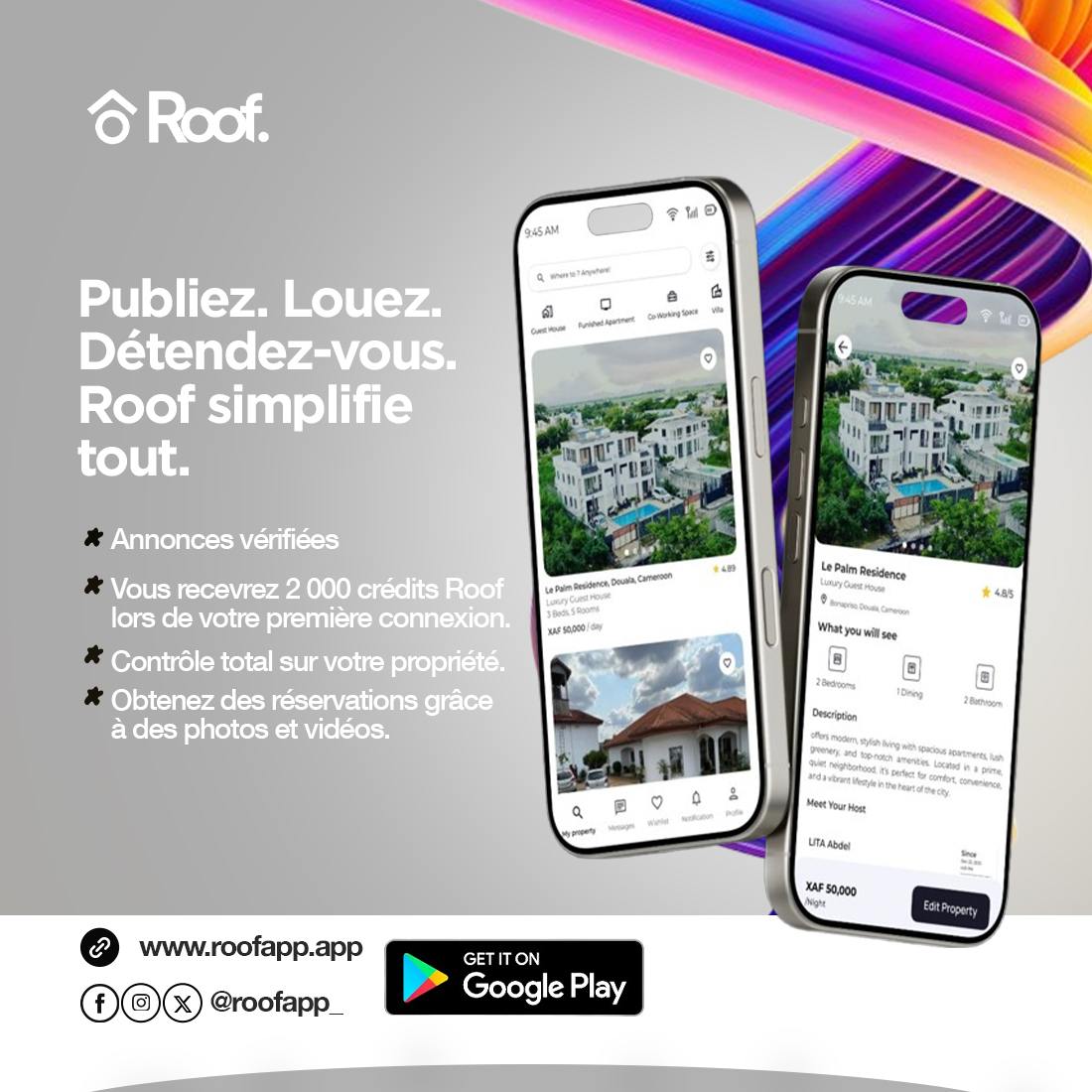 roofapp_'s tweet image. 🚀 Publiez. Louez. Détendez-vous. Roof simplifie tout.
🔑 Transformez votre espace en revenu dès maintenant. Rapide, simple, sécurisé.
📲 Téléchargez l&apos;application : play.google.com/store/apps/det…
Ou visitez : roofapp.app
#Roof #Startups  #GagnezAvecRoof #LocationFacile…
