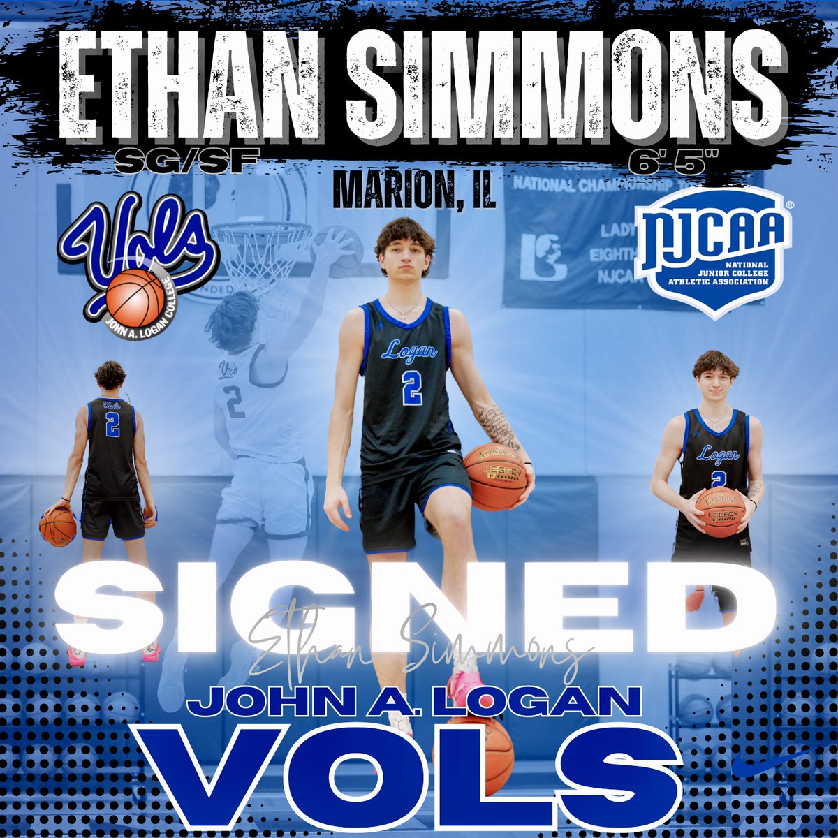 Officially a Volunteer!! 💙🤍 Thank you to the coaching staff and everyone else along the Journey, a new chapter starts now!! #jucobasketball #jucoproduct #johnalogan #theloganway⛹🏽‍♂️🔵