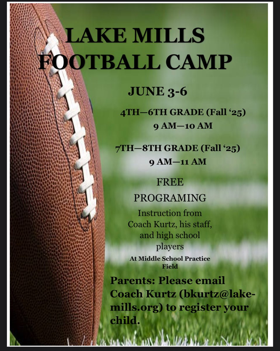 Football Camp Information 🏈