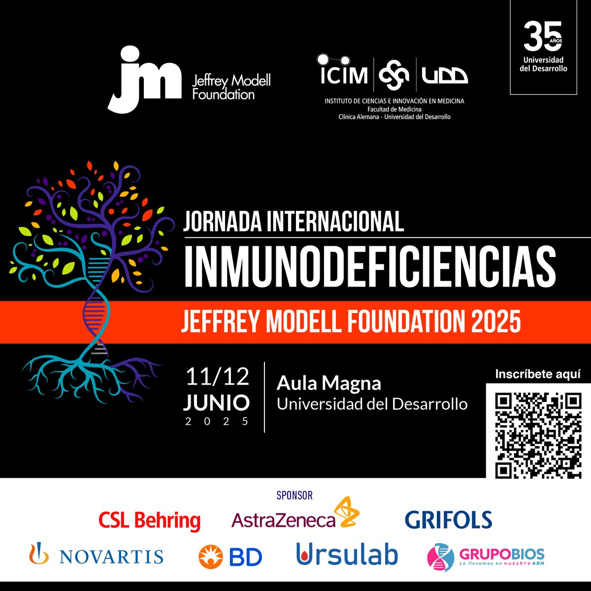 ¡Participa en la Jornada Internacional de Inmunodeficiencias! 🧬 11 y 12 de junio en la UDD. Inscríbete aquí: medicina.udd.cl/ver-curso/simp…