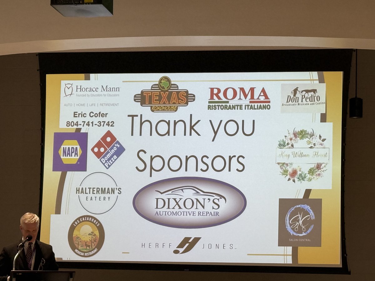 Proud to be a sponsor of the Teacher of the Year/Retirement dinner <a href="/kwcps/">King William Schools</a>.  Amazing teachers there!  @coferinsurance <a href="/HoraceMann/">Horace Mann</a>