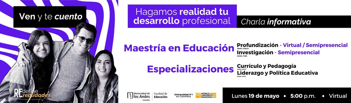 Únete a nuestra charla informativa y conoce cómo nuestros posgrados te preparan para innovar, liderar e impactar. Te contaremos sobre nuestras #maestrías y #especializaciones, las modalidades de estudio, beneficios y oportunidades de financiamiento.
live.eventtia.com/es/ven-te-cuen…