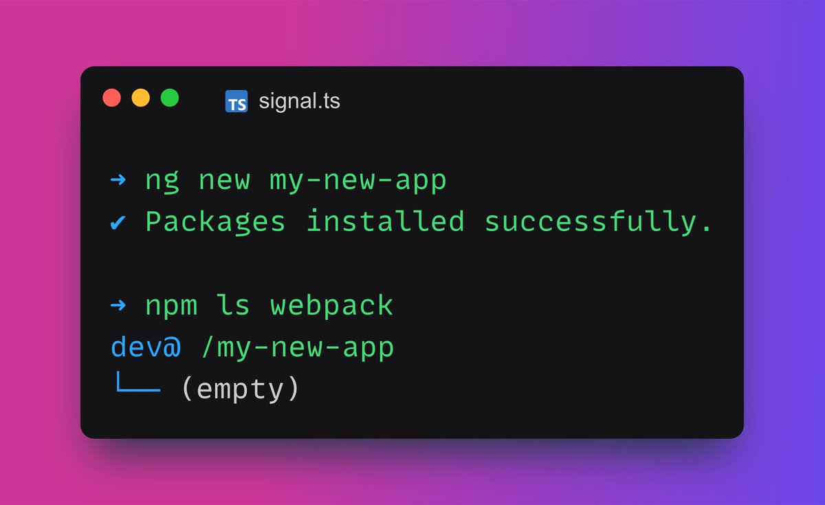 In v20 the Angular CLI is finally able to entirely drop webpack from its minimal dependencies. 

That results in a reduction of 40% of the number of downloaded packages !