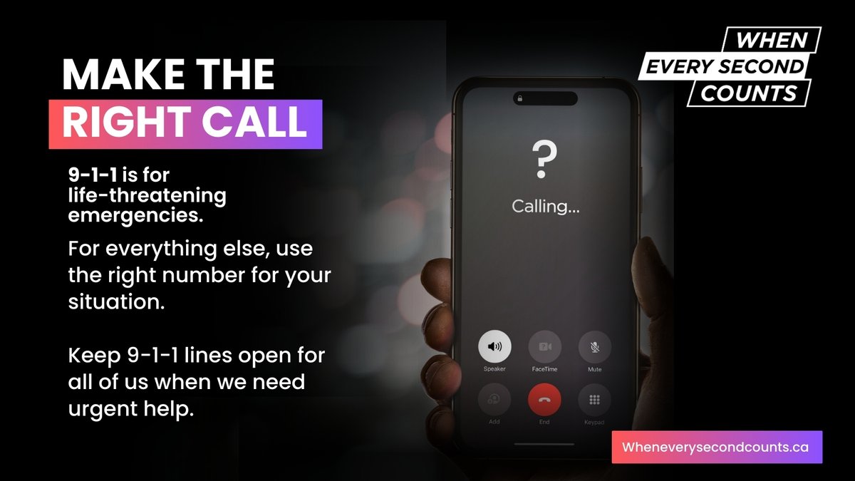 Help keep 9-1-1 available for real emergencies. 🚨 Lost property, noise complaints, or minor
issues? Use the non-emergency number. When every second counts, the right call can save a
life. #ClearTheLine #911EmergencyOnly