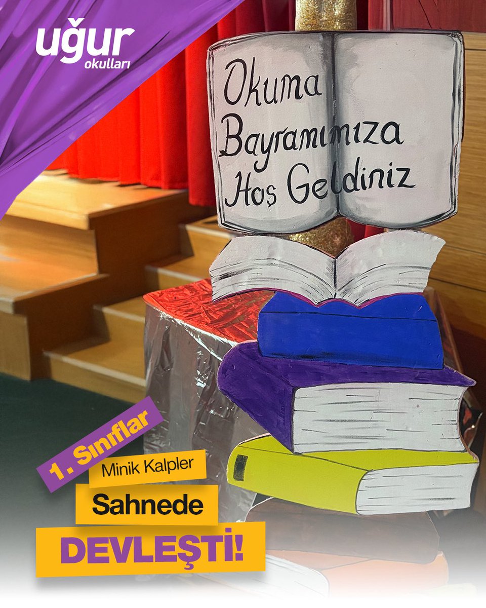 UONarlidere's tweet photo. 📚 Uğur Okulları Narlıdere Kampüsü | 1A Sınıfı Okuma Bayramı 🎉
Narlıdere Kampüsü’ müzün  1A  sınıf öğrencileri, okumayı öğrenmenin mutluluğunu ve gururunu Okuma Bayramı ile taçlandırdı! 🎈

Minik öğrencilerimiz, sahnedeki performanslarıyla izleyenlere keyif dolu anlar yaşattı.
Emeği geçen tüm öğretmenlerimize, velilerimize ve canımız öğrencilerimize teşekkür ederiz.

Okuma yolculuğunun ilk adımı kutlu olsun! 💫

📚 Uğur Schools Narlıdere Campus | 1A Class Reading Festival 🎉

Our 1A class students at Narlıdere Campus celebrated the joy and pride of learning to read with a Reading Festival! 🎈

Our little students brought delightful moments to the audience with their performances on stage.
We would like to thank all of our teachers, parents, and beloved students who contributed to this event.

Congratulations on the first step of the reading journey! 💫

#uğurokulları #uğurluolmak #ugurlugelecek #ugurluöğrenciler #uğurokullarınarlıderekampüsü #başarılıgelecekuğurda #uğurokullarındagelecekşimdi #uğurdabaşarıbirgelenektir #narlidere #izmir #catalkaya #stem #bilim #teknoloji #egitim #gelecegehazirlik