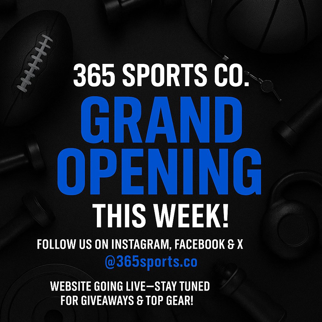 BIG NEWS: Our Official Store Launches This Week!

We’re excited to announce the grand opening of 365 Sports Co., your new go-to online shop for sporting goods, custom team gear, fitness, &amp; official fan apparel!

Follow us:
Instagram: @365sports.co
X (Twitter): <a href="/365sportsco/">Kevin</a>