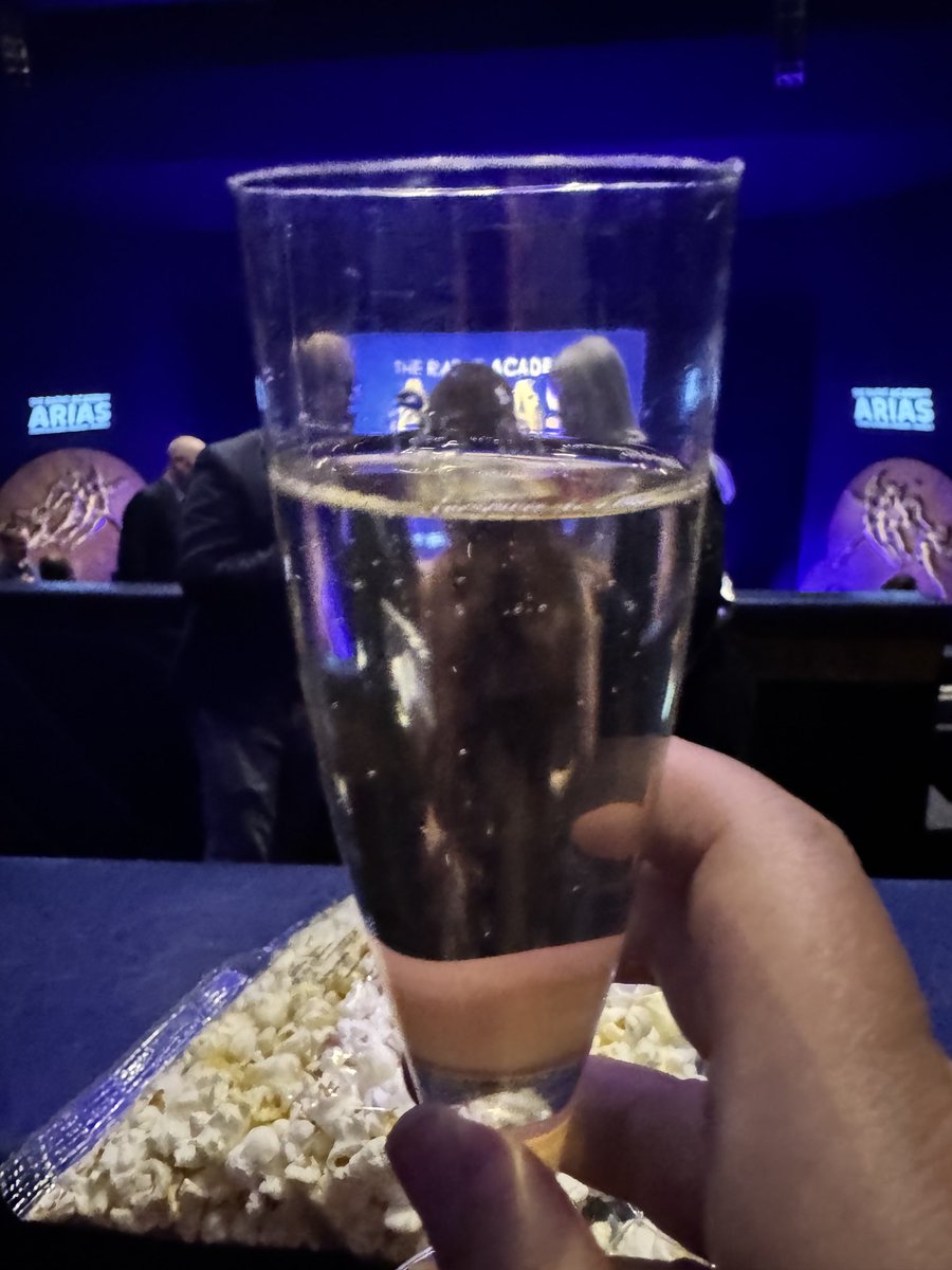 Popcorn and Prosecco for the #radioacademyawards #arias