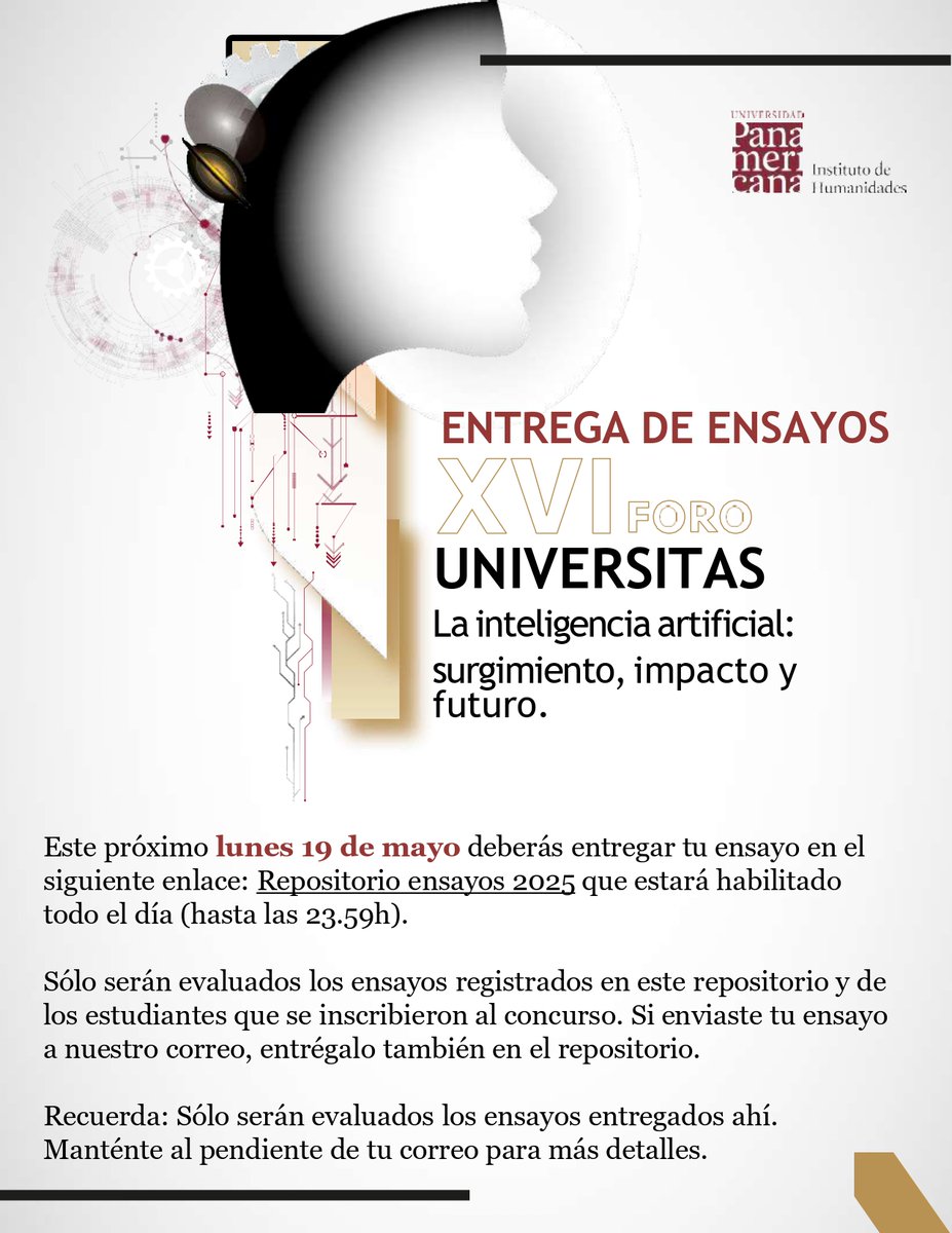 ¿Te inscribiste para participar en la XVI edición del foro Universitas? Recuerda que quedan sólo cinco días para la fecha de entrega de tu ensayo.
