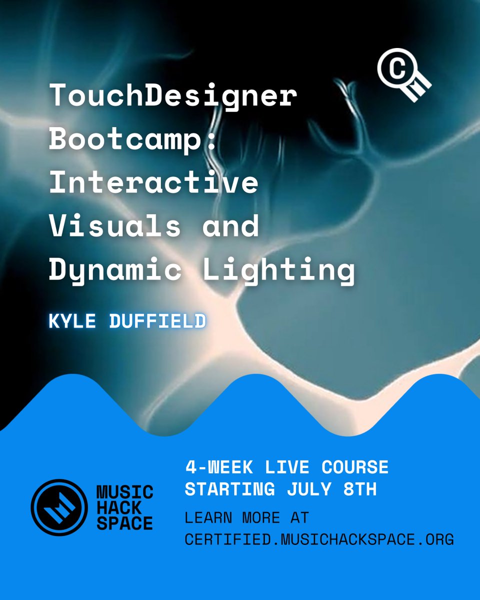 TouchDesigner Bootcamp this July!
8 sessions over 4 weeks to boost your interactive visual + lighting skills 💡 

For artists with a TouchDesigner foundation. Led by Kyle Duffield.

certified.musichackspace.org/touchdesigner-…